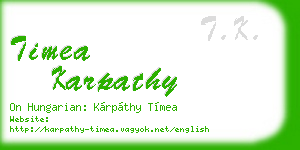 timea karpathy business card